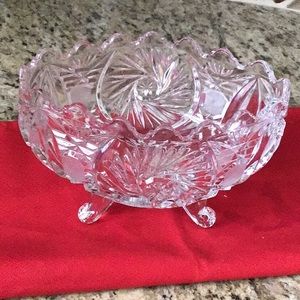 Vintage crystal Oval bowl